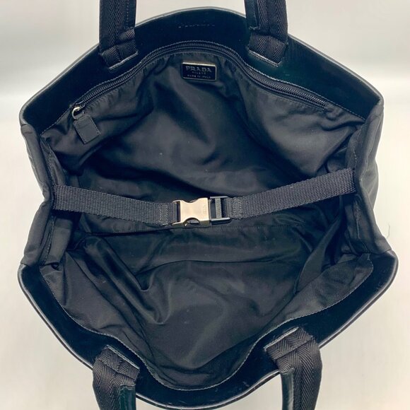 Prada Black Nylon And Leather Tessuto Tote Bag - Picture 10 of 12